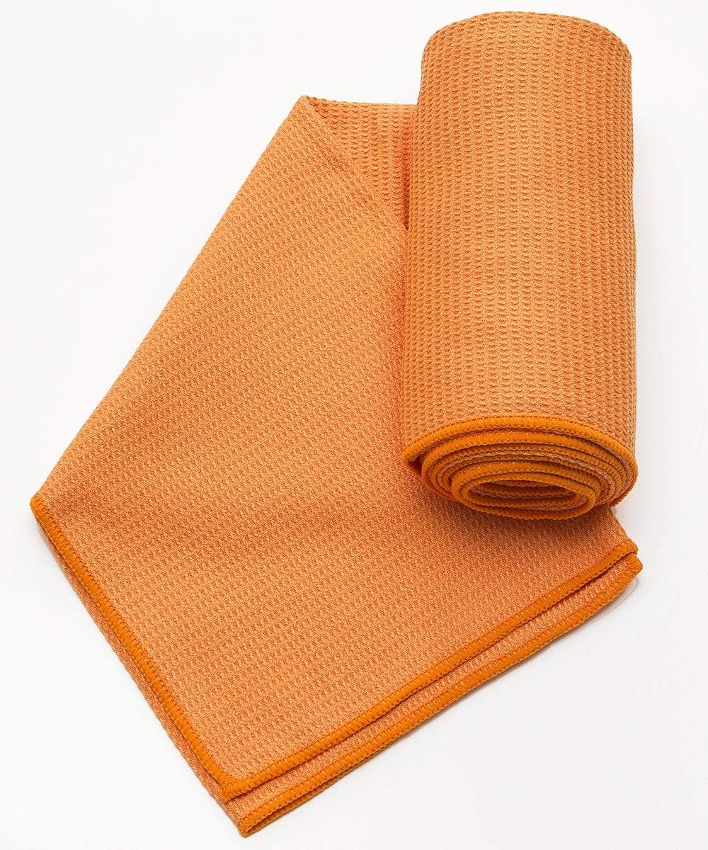 Silicon-Waffle Hot Yoga Towel in vibrant color, showcasing its textured surface and soft feel, ideal for hot yoga sessions.