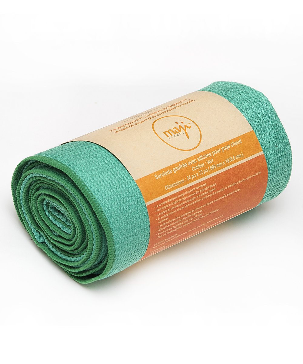 Silicon-Waffle Hot Yoga Towel in vibrant color, showcasing its textured surface and soft feel, ideal for hot yoga sessions.