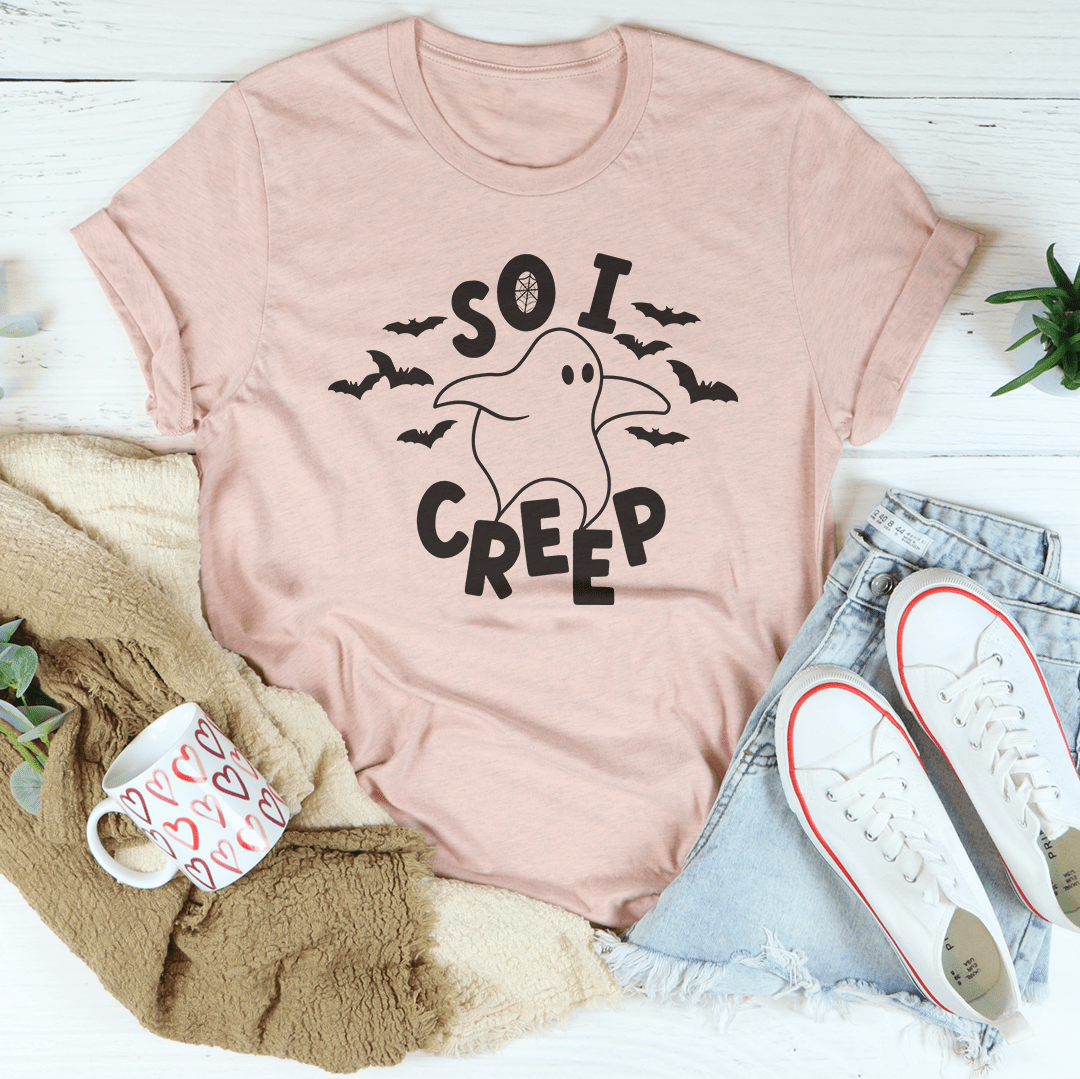 So I Creep T-Shirt made from soft ring-spun cotton, featuring double stitching for durability and a stylish design.