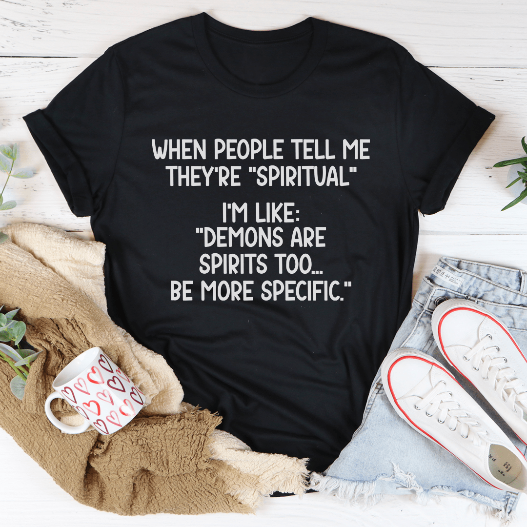 A comfortable Spiritual People Tee made of soft ring-spun cotton, featuring double stitching for durability and a stylish design.