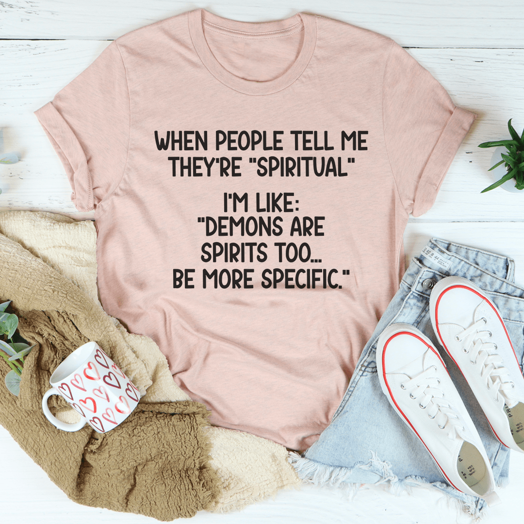 A comfortable Spiritual People Tee made of soft ring-spun cotton, featuring double stitching for durability and a stylish design.