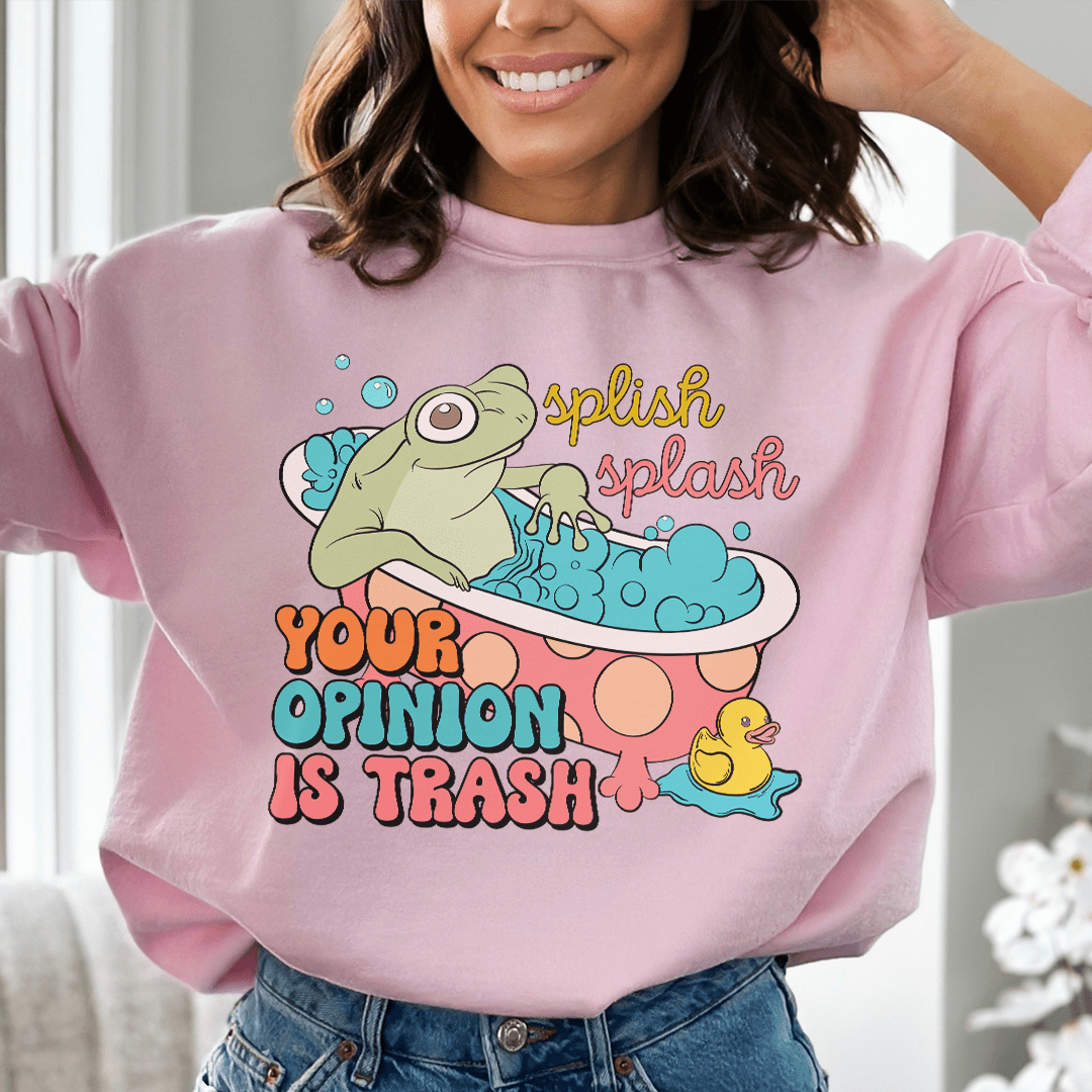 A cozy Splish Splash hoodie featuring unique artistic designs, perfect for casual wear.