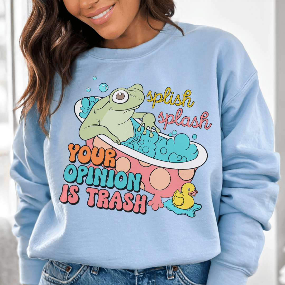 A cozy Splish Splash hoodie featuring unique artistic designs, perfect for casual wear.