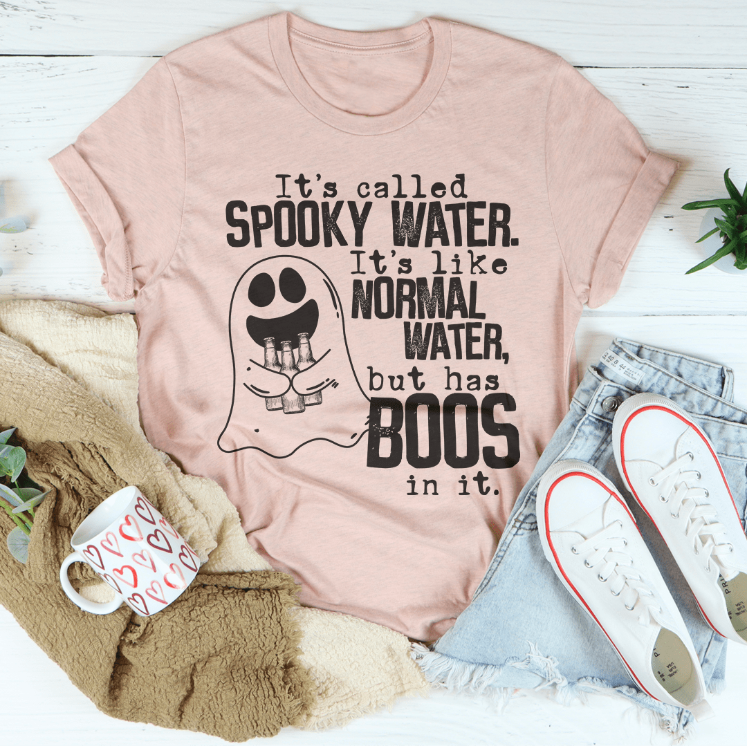 Spooky Water T-Shirt featuring vibrant Halloween-themed design on soft cotton fabric, perfect for festive occasions.