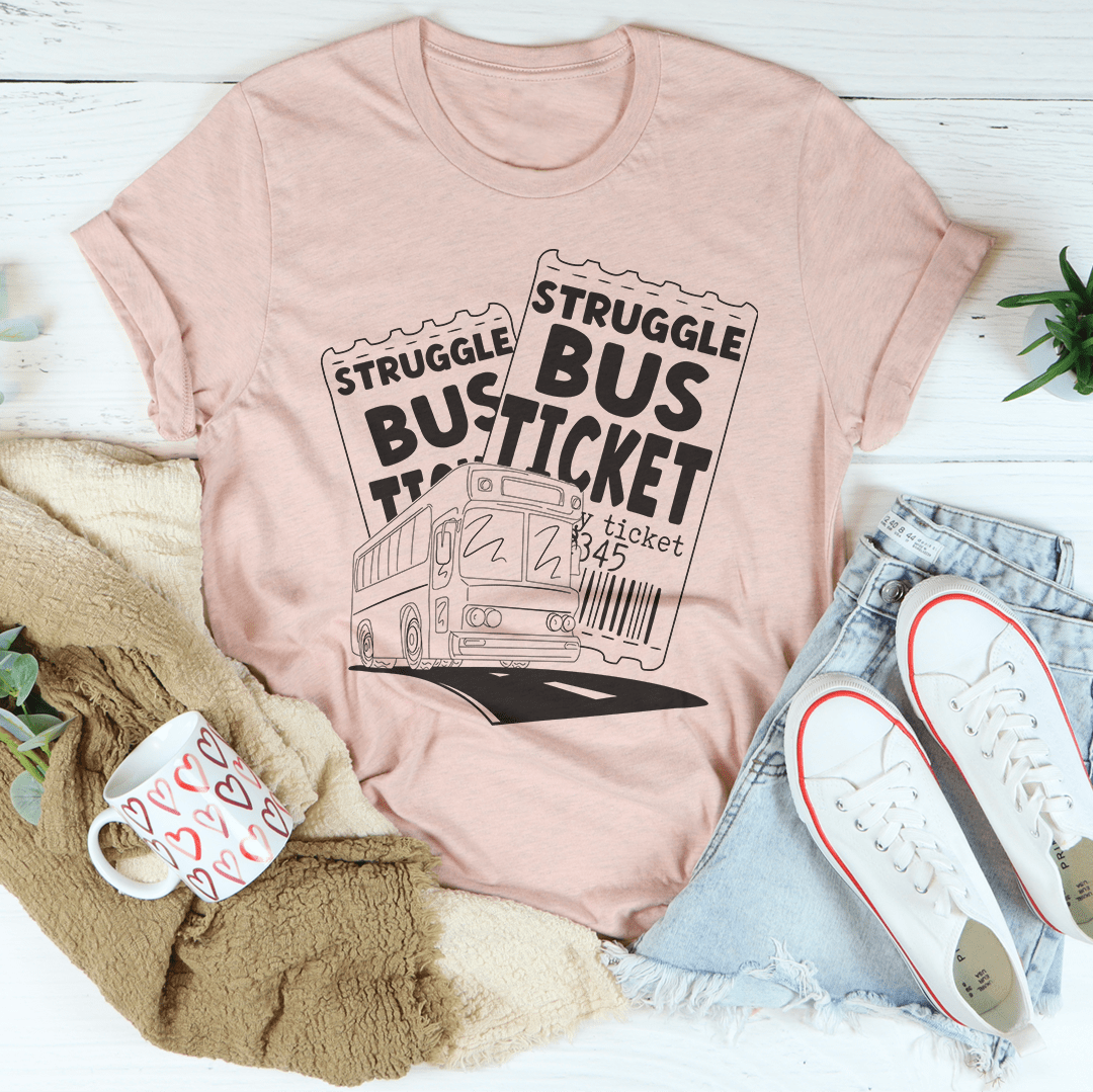 Struggle Bus T-Shirt made from soft ring-spun cotton, featuring double stitching for durability and a stylish print.