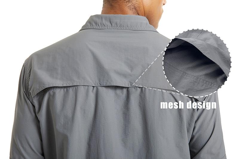 Men's Summer Tactical Shirt featuring breathable mesh, multiple pockets, and long sleeves in various colors.