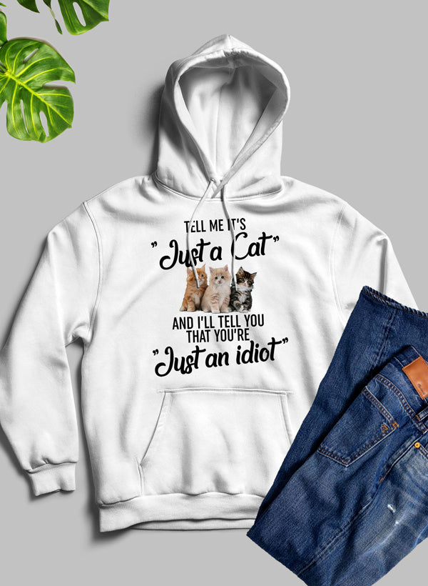 A cozy fleece hoodie featuring a unique cat design, perfect for cat lovers.