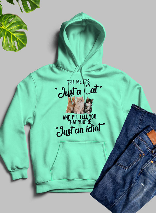 A cozy fleece hoodie featuring a unique cat design, perfect for cat lovers.