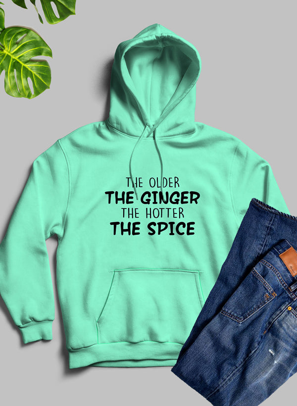 The Older The Ginger Hoodie featuring unique artistic designs, cozy fleece lining, and an adjustable hood.