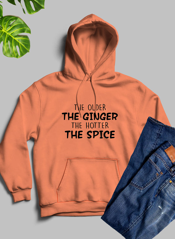 The Older The Ginger Hoodie featuring unique artistic designs, cozy fleece lining, and an adjustable hood.