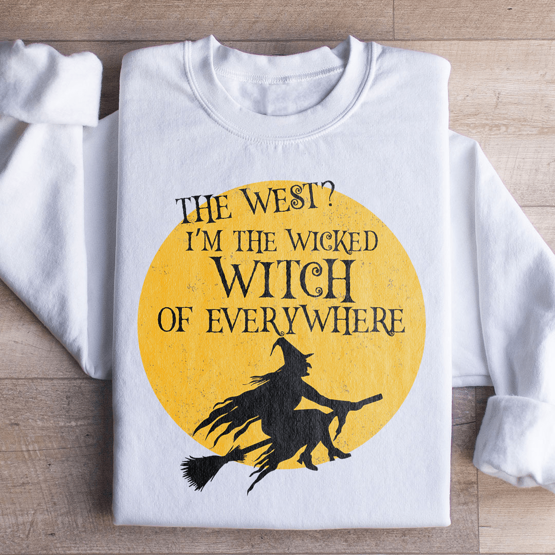 The Wicked Witch Of Everywhere sweats featuring a unique artistic design, made from a cozy cotton/poly fleece blend with adjustable cuffs.