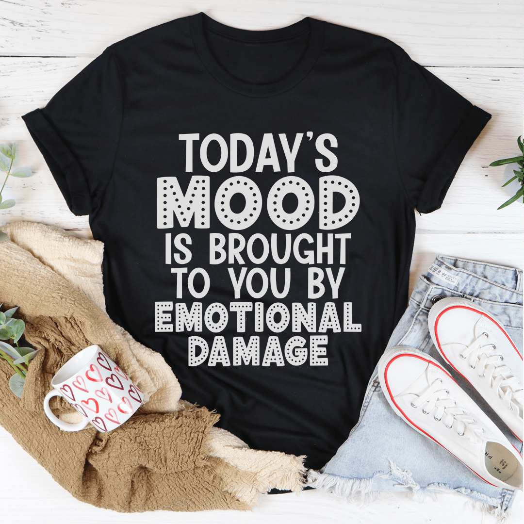 Today's Mood Tee in various colors, showcasing its soft cotton fabric and stylish design.