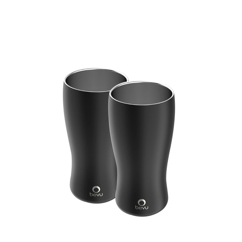 Two TULIP BEER INSULATED CUPS in a stylish design, showcasing their elegant tulip shape and stainless steel finish.