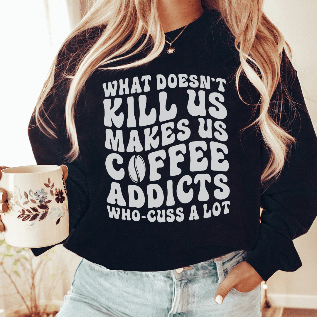 Cozy hoodie featuring a coffee-themed design, made from cotton/poly fleece blend, perfect for coffee lovers.