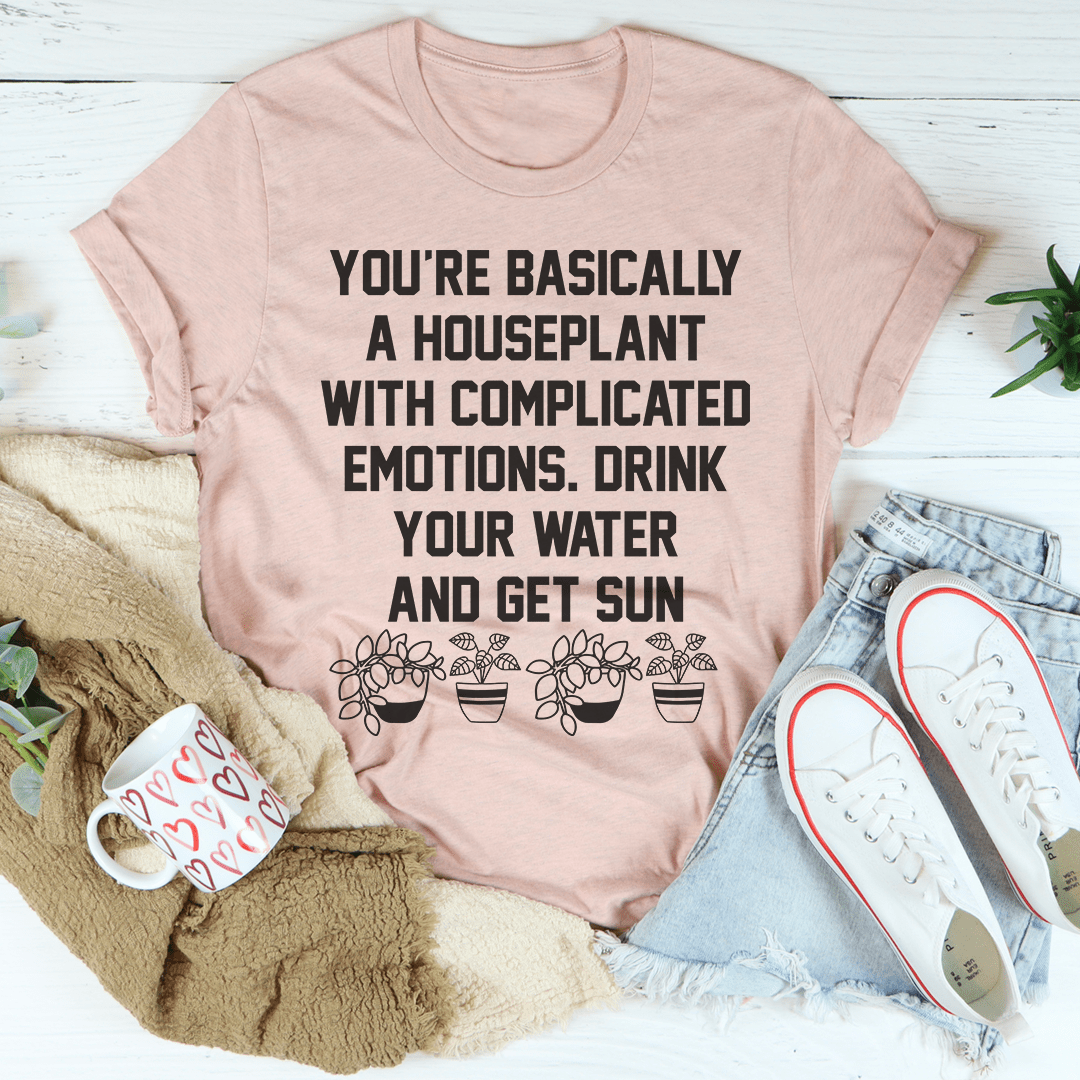 You're A Houseplant Tee featuring soft ring-spun cotton, double stitching, and a stylish design for plant lovers.