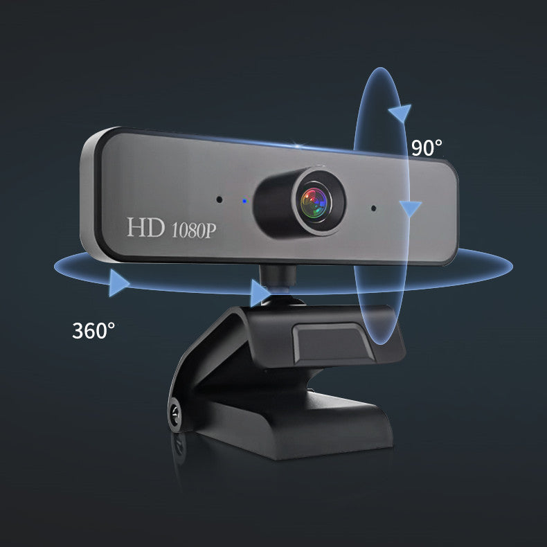 1080P HD Video Camera with built-in microphone, showcasing its sleek design and compact size.