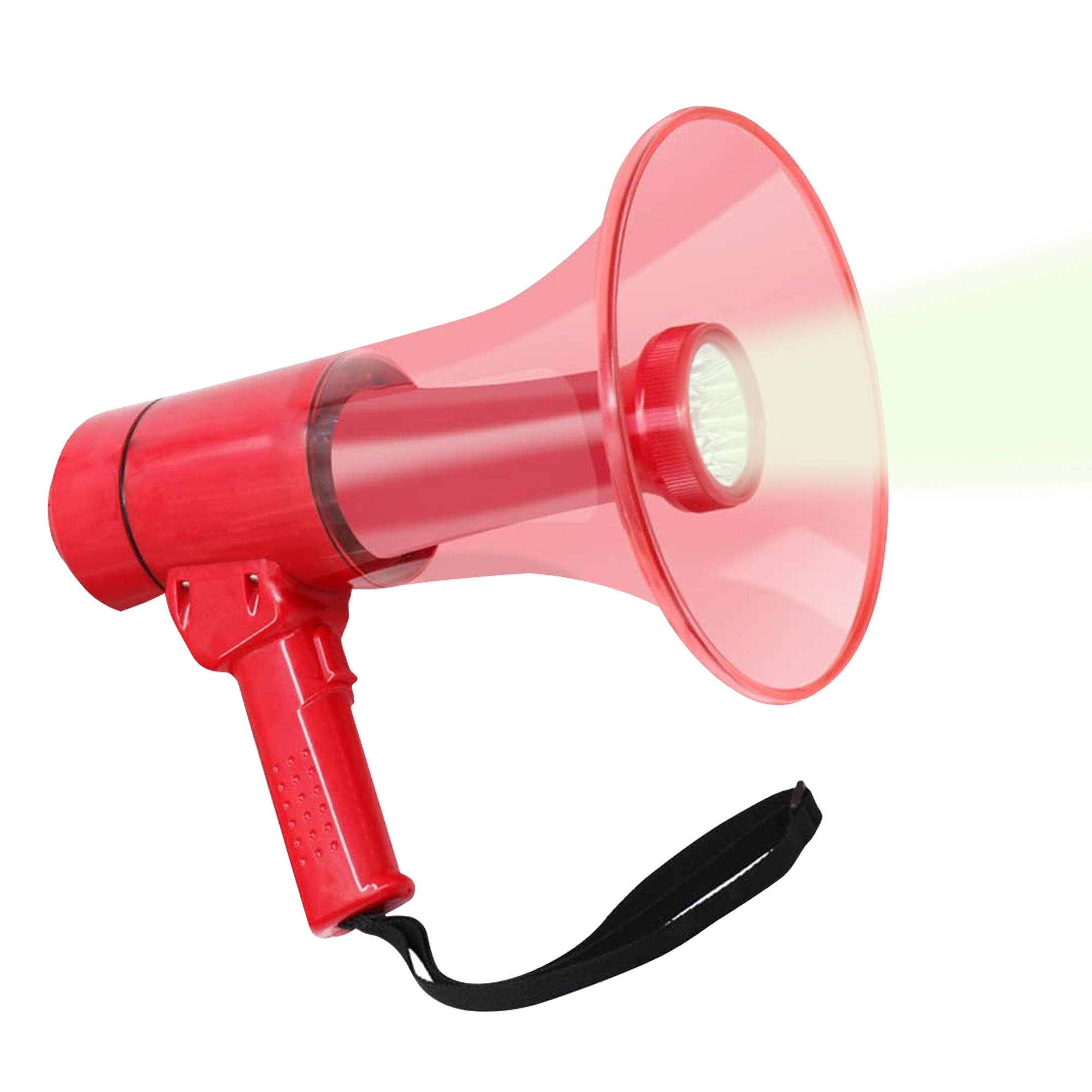 40W Portable Megaphone with Flashlight, featuring a durable design, adjustable volume control, and a built-in siren, ideal for events and emergencies.