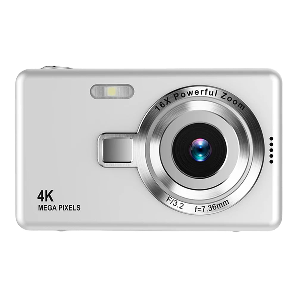 4K HD 1080P Portable Vlogging Camera with 96MP autofocus, showcasing its compact design and 2.4-inch IPS screen.