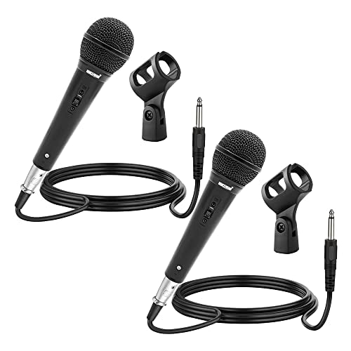 5 CORE 2 Pack Vocal Dynamic Cardioid Handheld Microphones with metal construction, ideal for live performances.