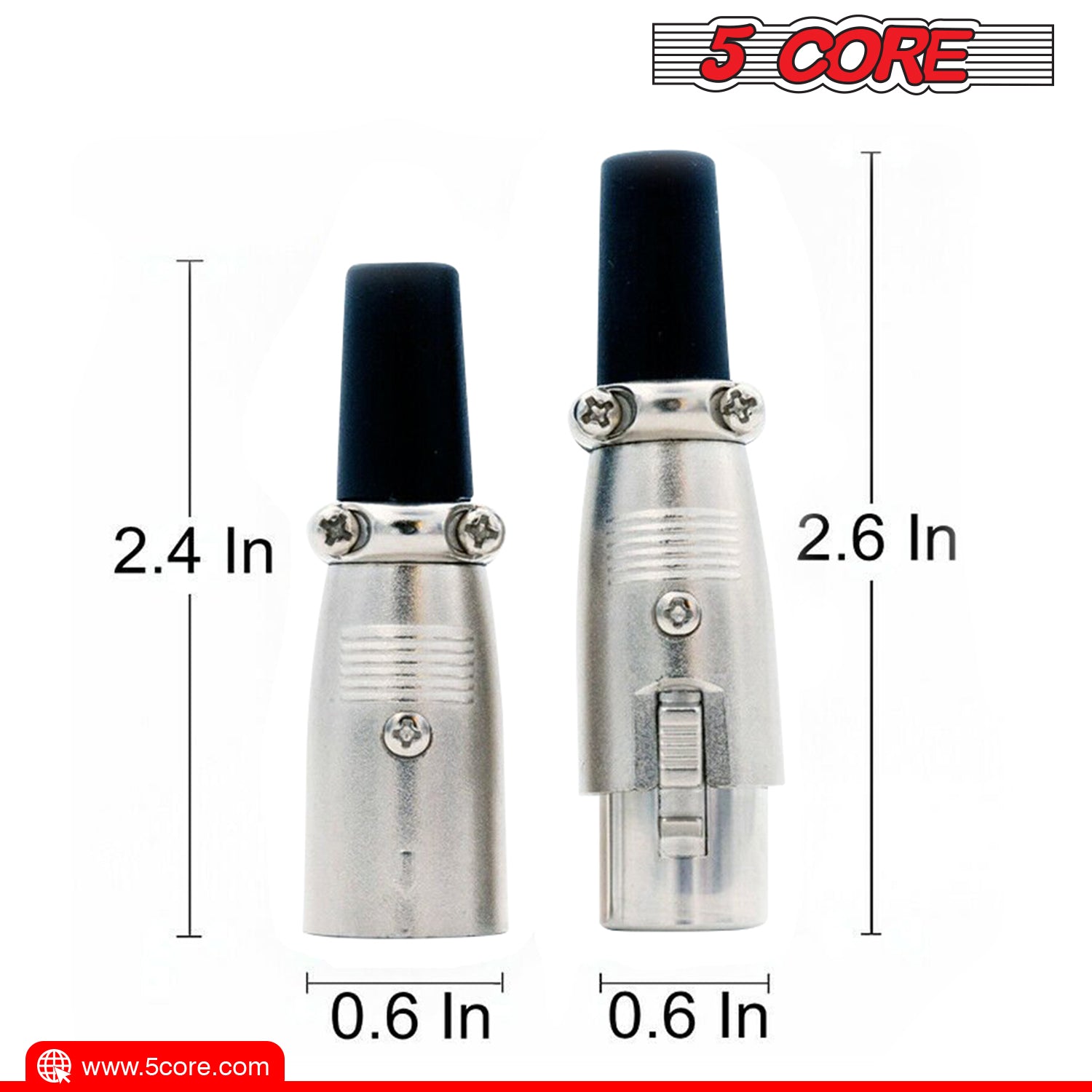 A pack of 20 XLR male and female microphone connectors, showcasing durable zinc alloy construction and 3-pin design for high-quality audio connections.