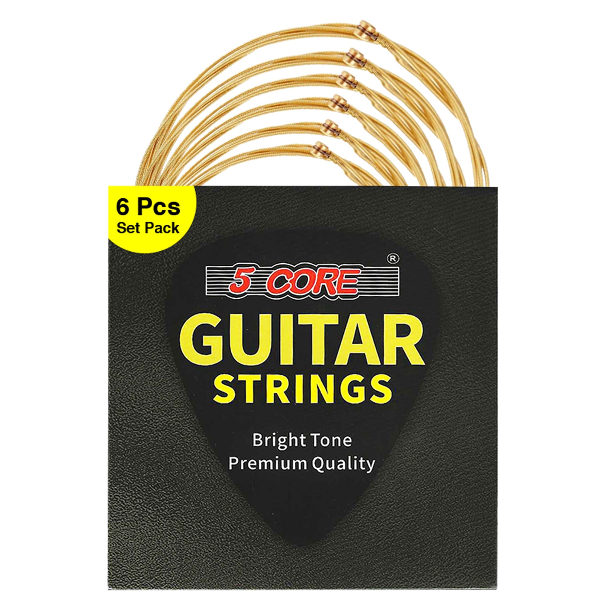 5 Core 3 Set Guitar Strings, featuring corrosion-resistant phosphor bronze construction for warm, balanced tones, ideal for acoustic guitars.