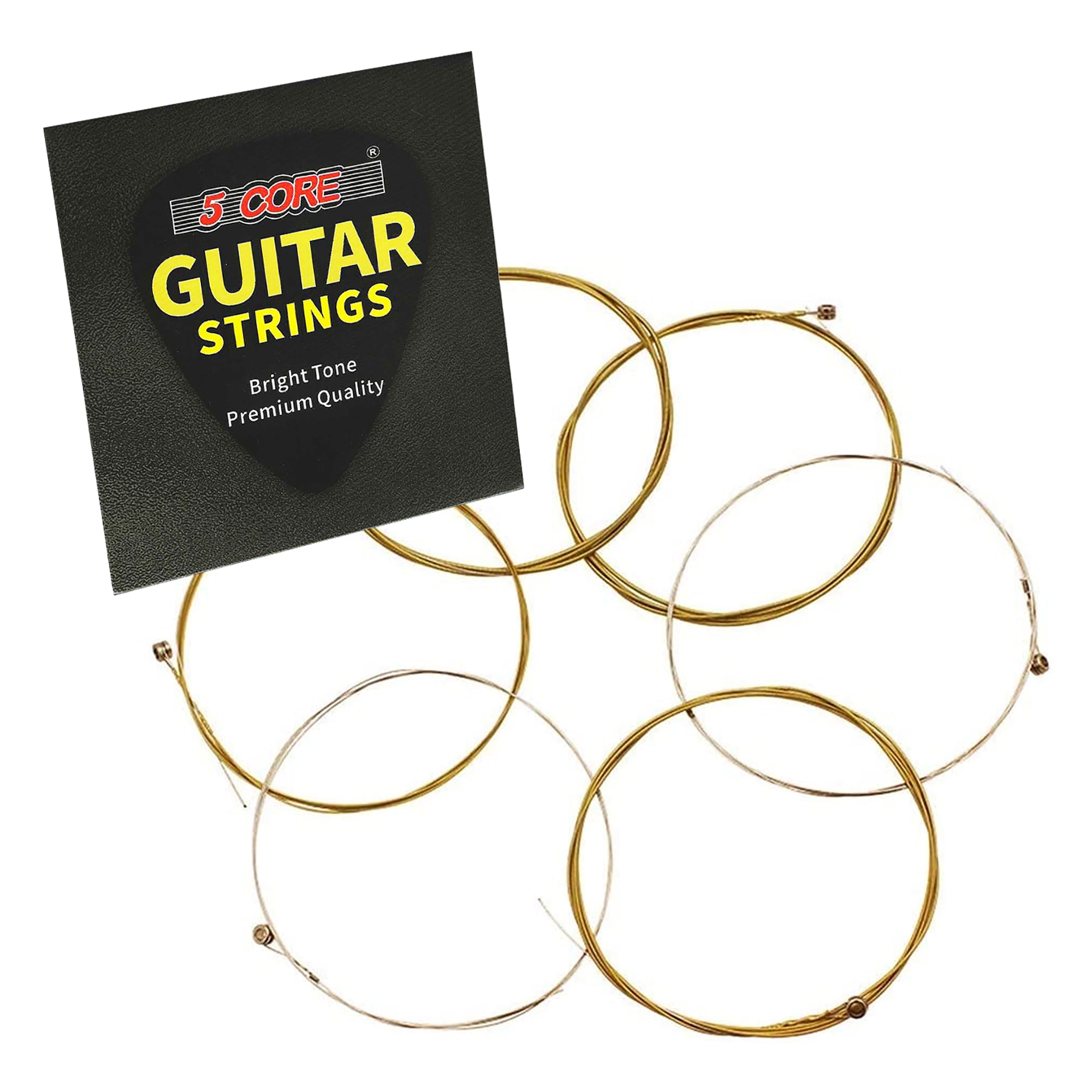 5 Core 3 Set Guitar Strings, featuring corrosion-resistant phosphor bronze construction for warm, balanced tones, ideal for acoustic guitars.