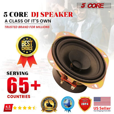 5 Core 4 Inch Subwoofer showcasing its dual PP cone and robust metal frame, designed for high performance and durability.