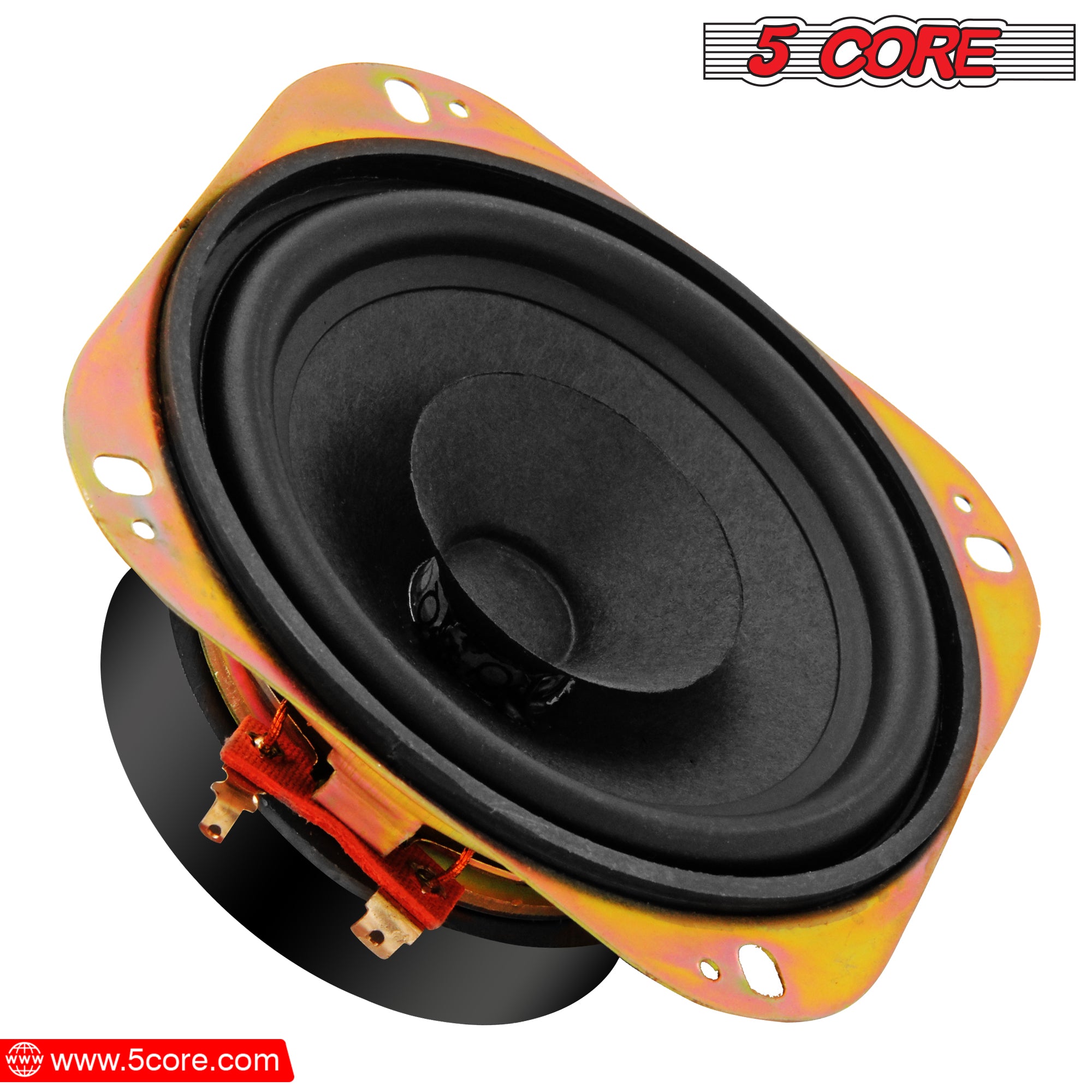 5 Core 4 Inch Subwoofer showcasing its dual PP cone and robust metal frame, designed for high performance and durability.