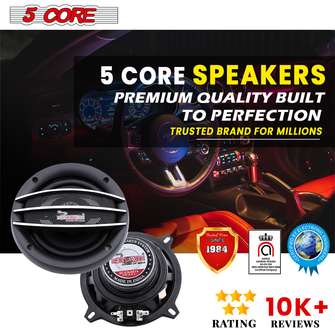 5 Core 5 Inch Car Speaker showcasing its sleek design and durable construction, perfect for enhancing car audio systems.