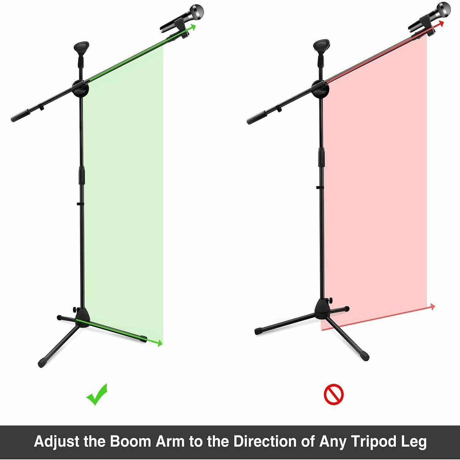 5 Core Dual Microphone Stand with a foldable tripod design, featuring a rugged steel construction and adjustable height for versatile use.