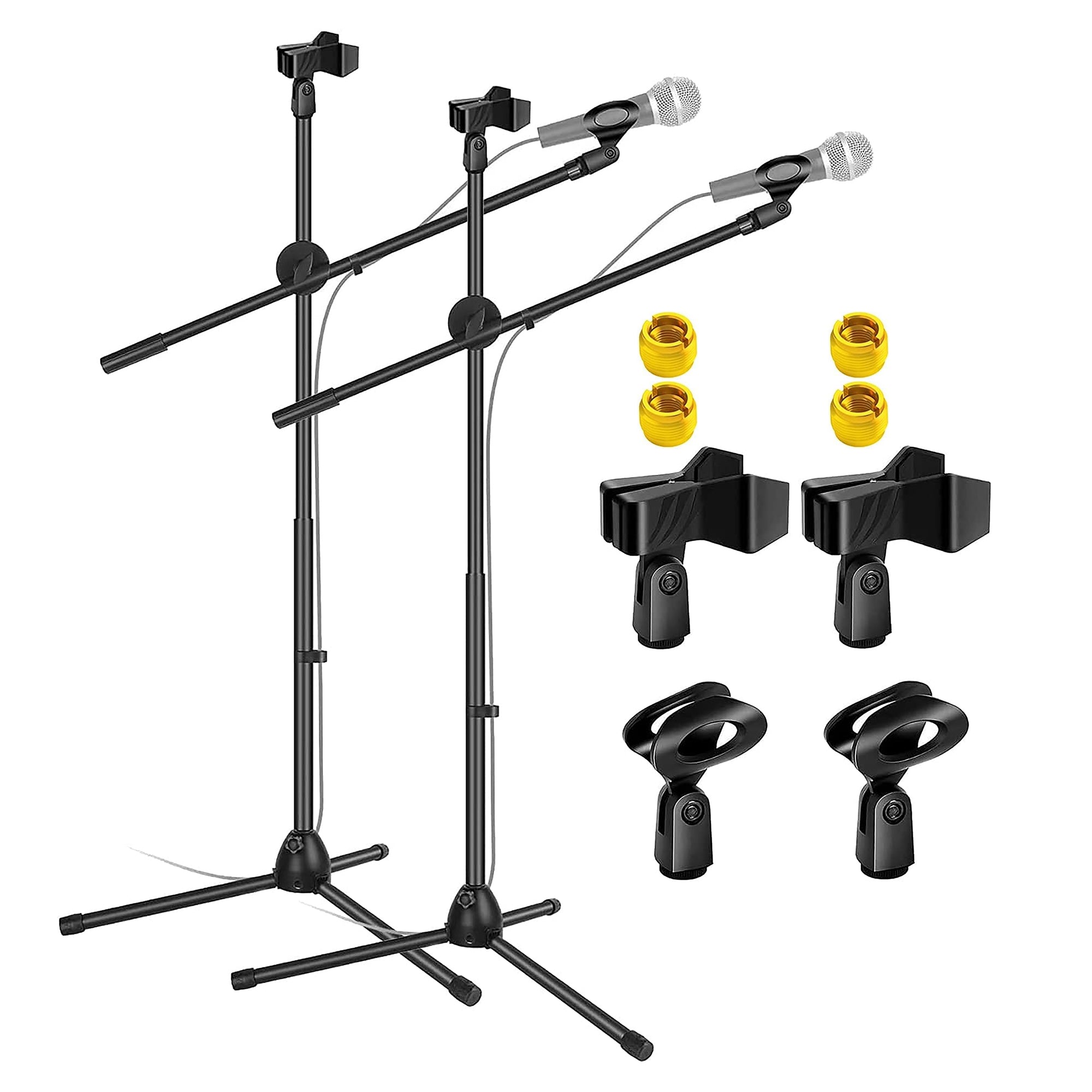 5 Core Tripod Mic Stand with adjustable height and angle, featuring a durable steel construction and universal mic compatibility.