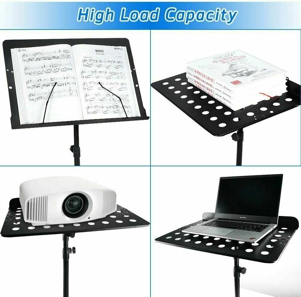 Five lightweight and portable music stands for sheet music, featuring adjustable height and collapsible design, ideal for musicians.