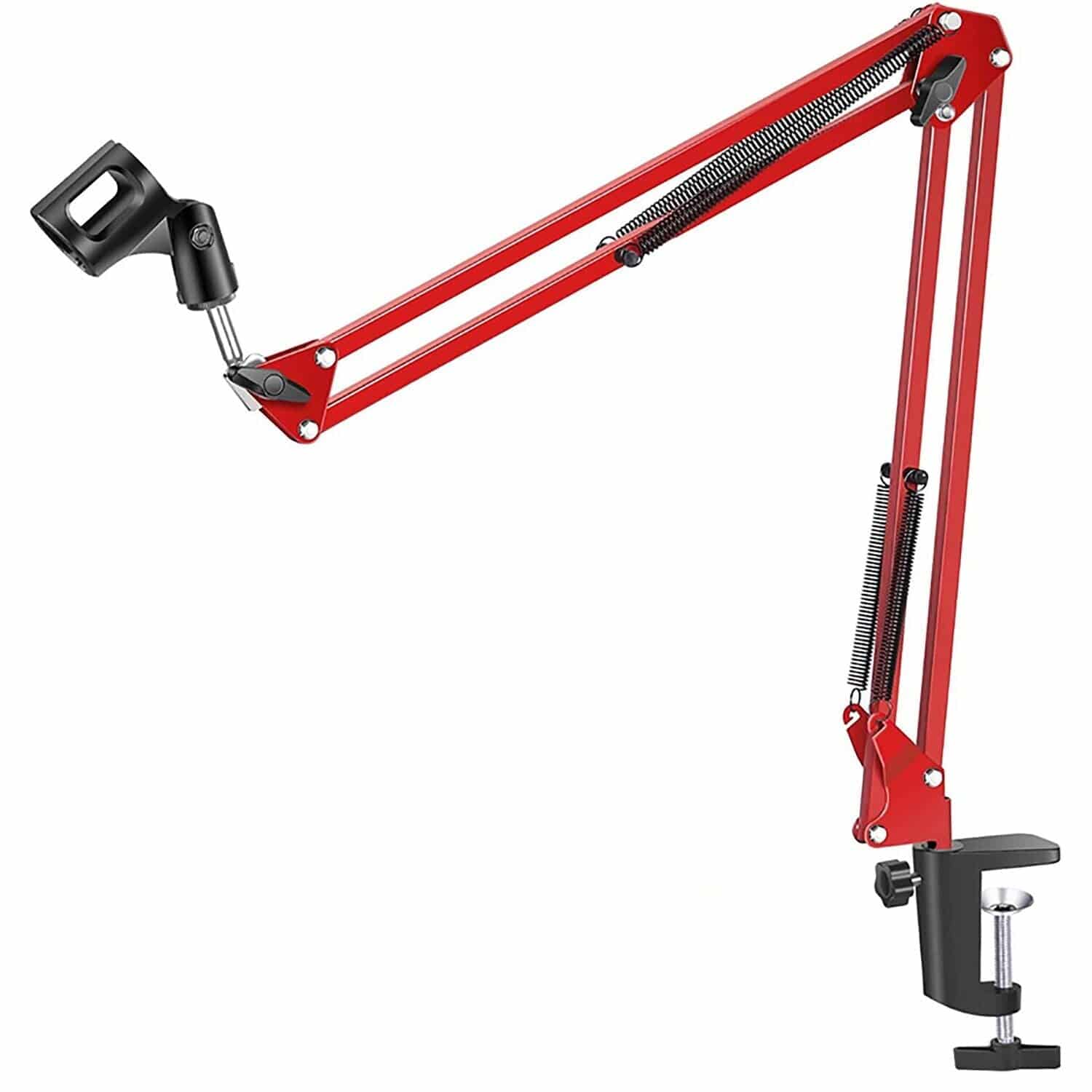 5Core Microphone Mic Suspension Boom Scissor Arm Desk Stand Mount in blue, showcasing its adjustable arm and sturdy construction.