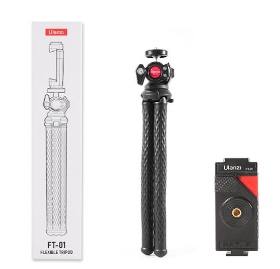 Black Octopus Mobile Phone Clip Gimbal Tripod Set featuring a sturdy tripod and mobile phone clip, designed for stability and ease of use.