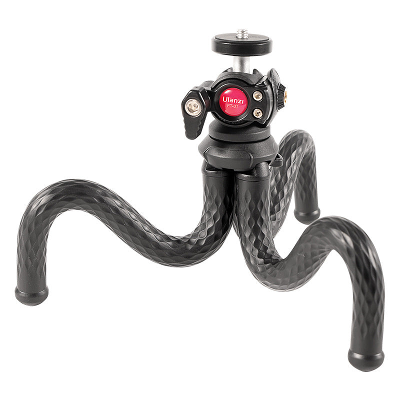 Black Octopus Mobile Phone Clip Gimbal Tripod Set featuring a sturdy tripod and mobile phone clip, designed for stability and ease of use.