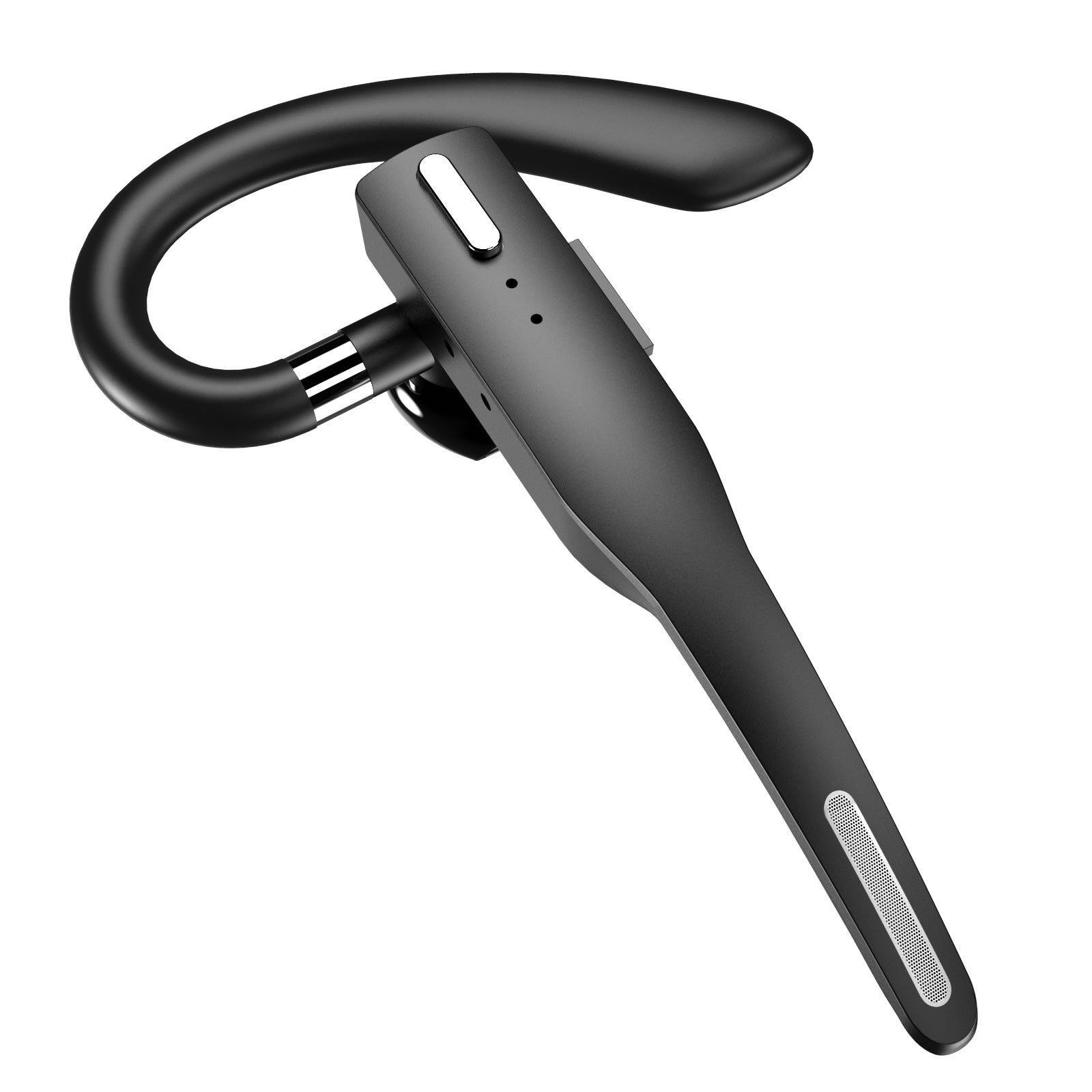 Bluetooth headset with single hanging ear design, ideal for business use, featuring USB charging and Bluetooth 5.0 technology.