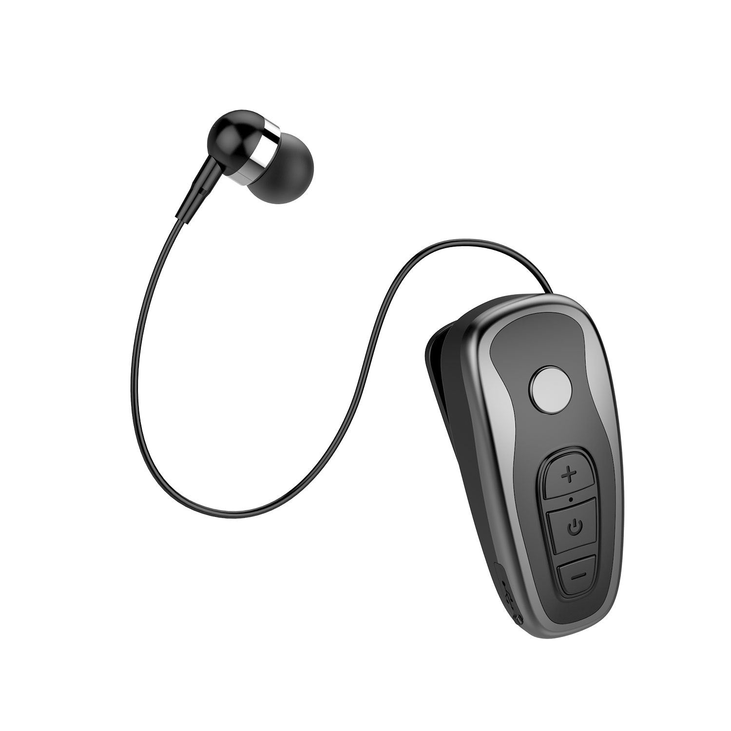 Wireless Bluetooth headset designed for sports and business use, featuring a sleek design and comfortable fit.