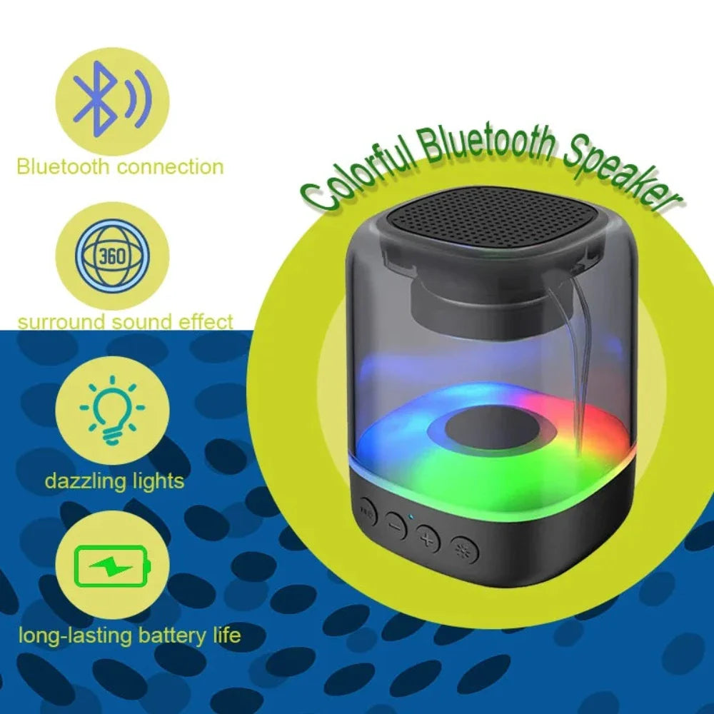 Bluetooth RGB Dancing Speaker with colorful lights and sleek design, perfect for parties and outdoor events.