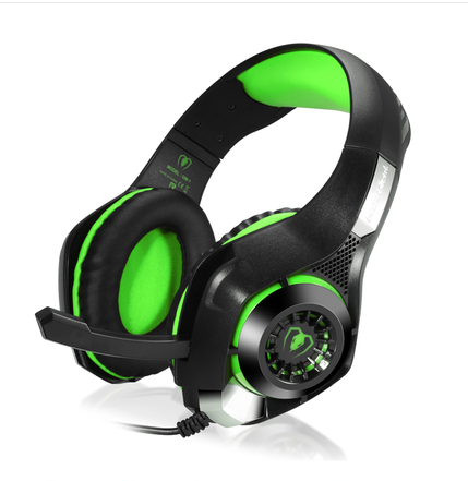 Computer Laptop Head-mounted Luminous Gaming Headset with vibrant LED lights and comfortable ear cushions, designed for immersive gaming experiences.