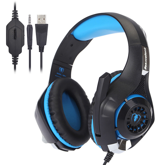 Computer Laptop Head-mounted Luminous Gaming Headset with vibrant LED lights and comfortable ear cushions, designed for immersive gaming experiences.