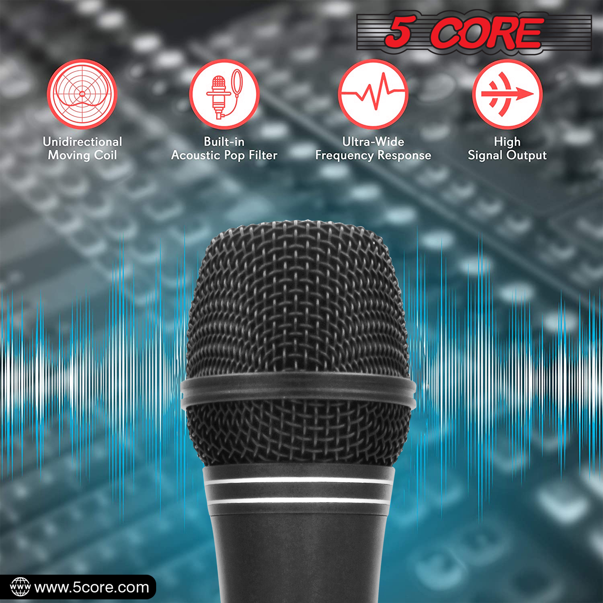 Dynamic Mic XLR Audio Cardiod Vocal Karaoke Singing ND 235X, featuring a robust design and high-quality mesh head for superior sound capture.