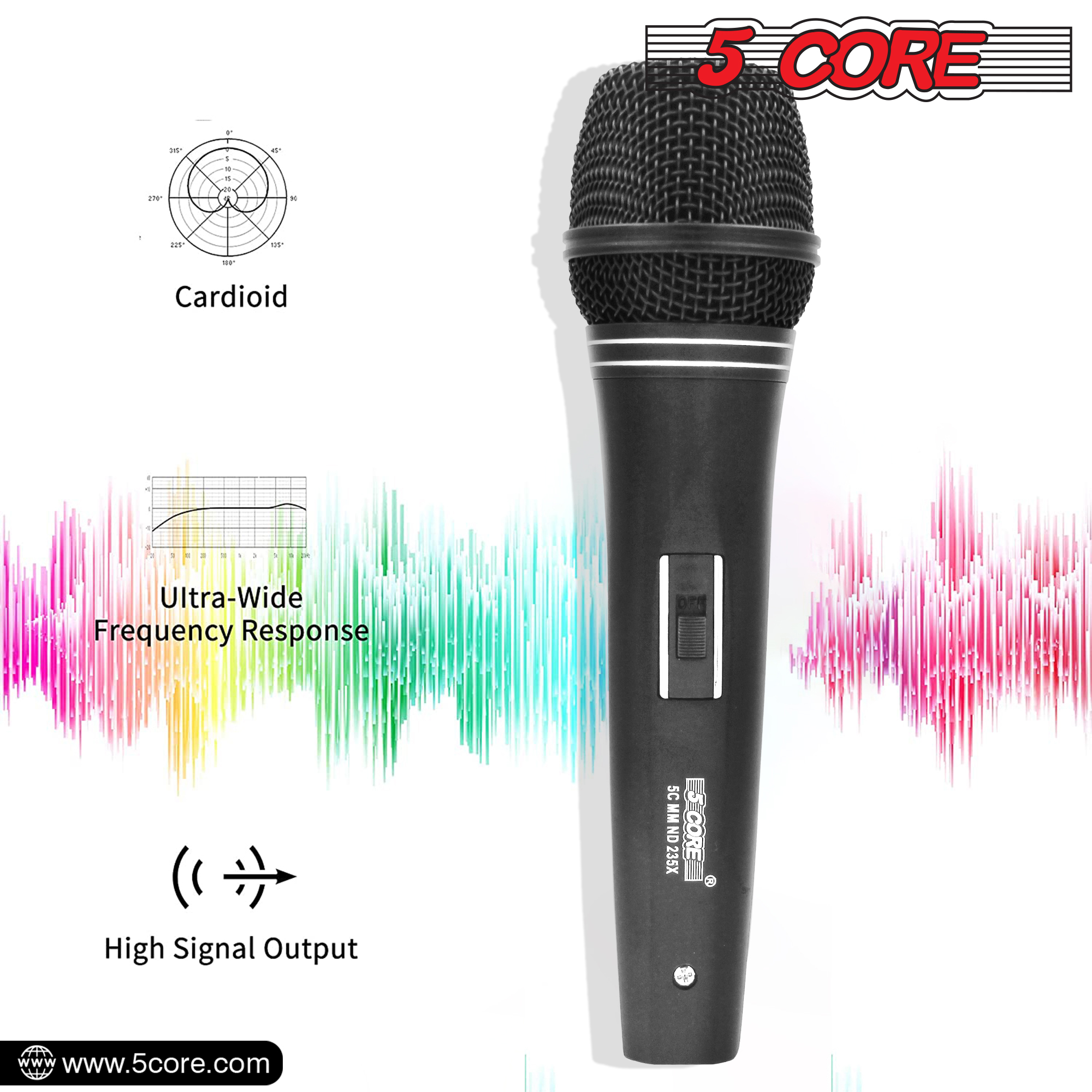 Dynamic Mic XLR Audio Cardiod Vocal Karaoke Singing ND 235X, featuring a robust design and high-quality mesh head for superior sound capture.