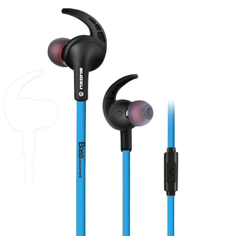 Fashion Sports Headphones with in-ear design and wire control, featuring silicone earplugs and a 3.5mm plug.