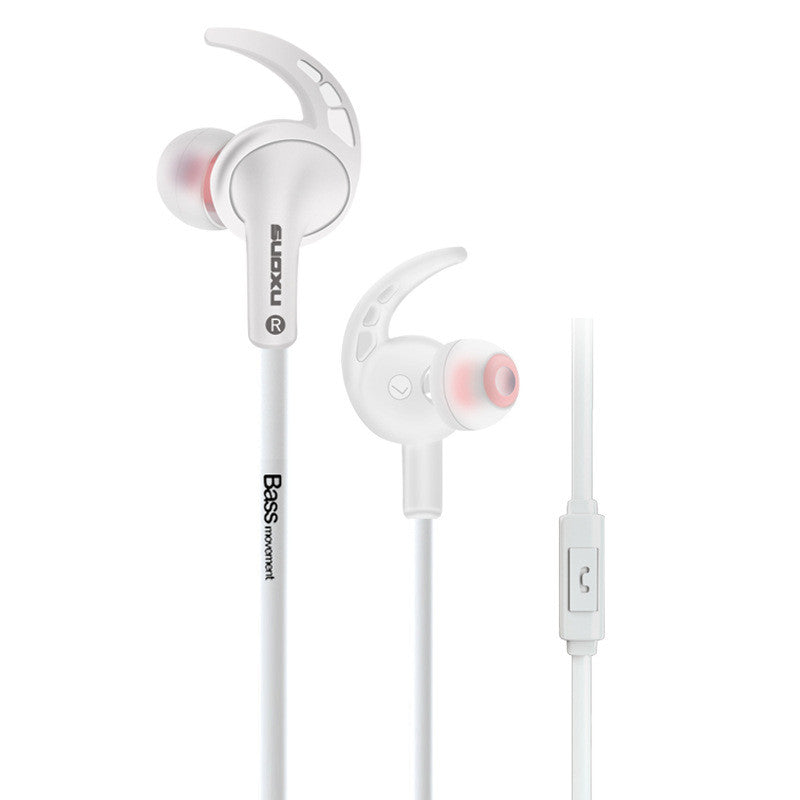 Fashion Sports Headphones with in-ear design and wire control, featuring silicone earplugs and a 3.5mm plug.