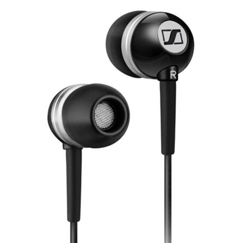 Heavy Bass In-ear Wired Universal Headset in black color with a 3.5mm L-bend plug and in-ear design.