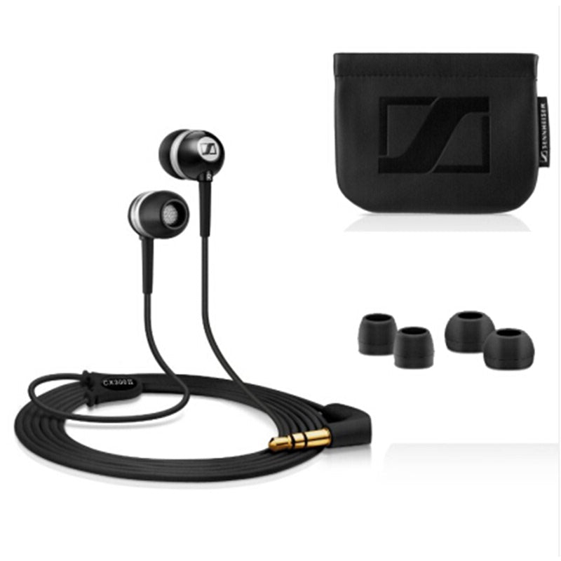 Heavy Bass In-ear Wired Universal Headset in black color with a 3.5mm L-bend plug and in-ear design.