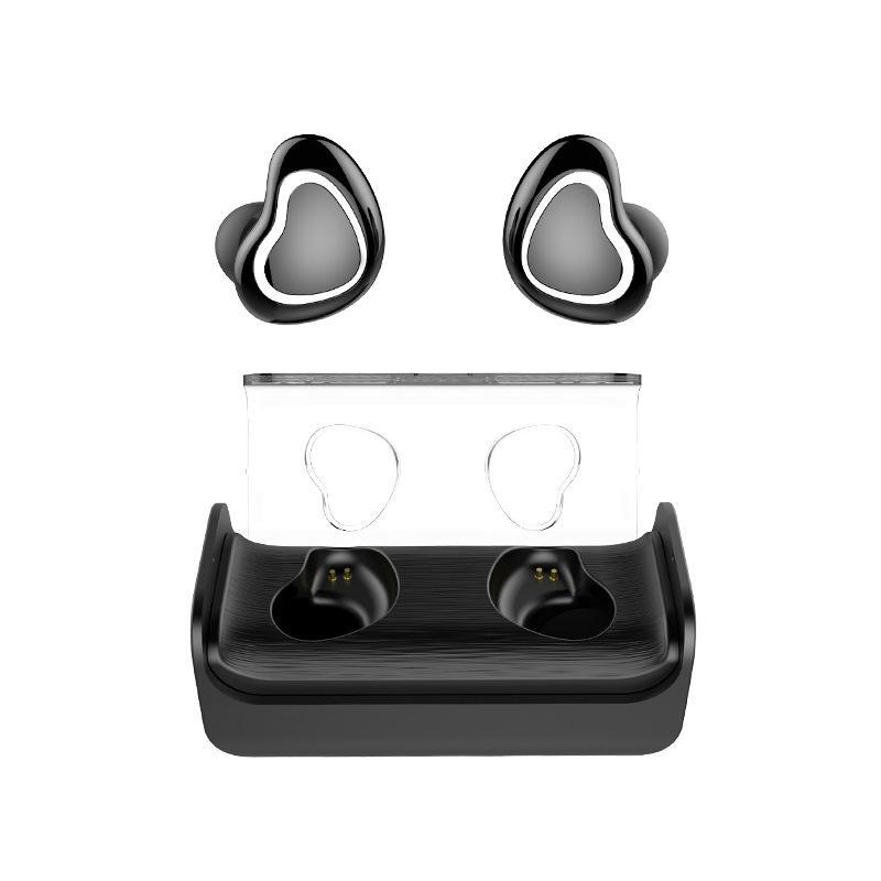 High Quality Binaural Wireless Bluetooth Headset in black, showcasing its sleek design and ergonomic earbuds.