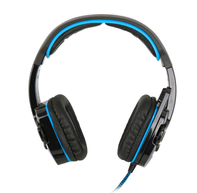 High Quality Computer Gaming Sports Headset with dynamic sound, comfortable protein skin earmuffs, and a braided wire for durability.