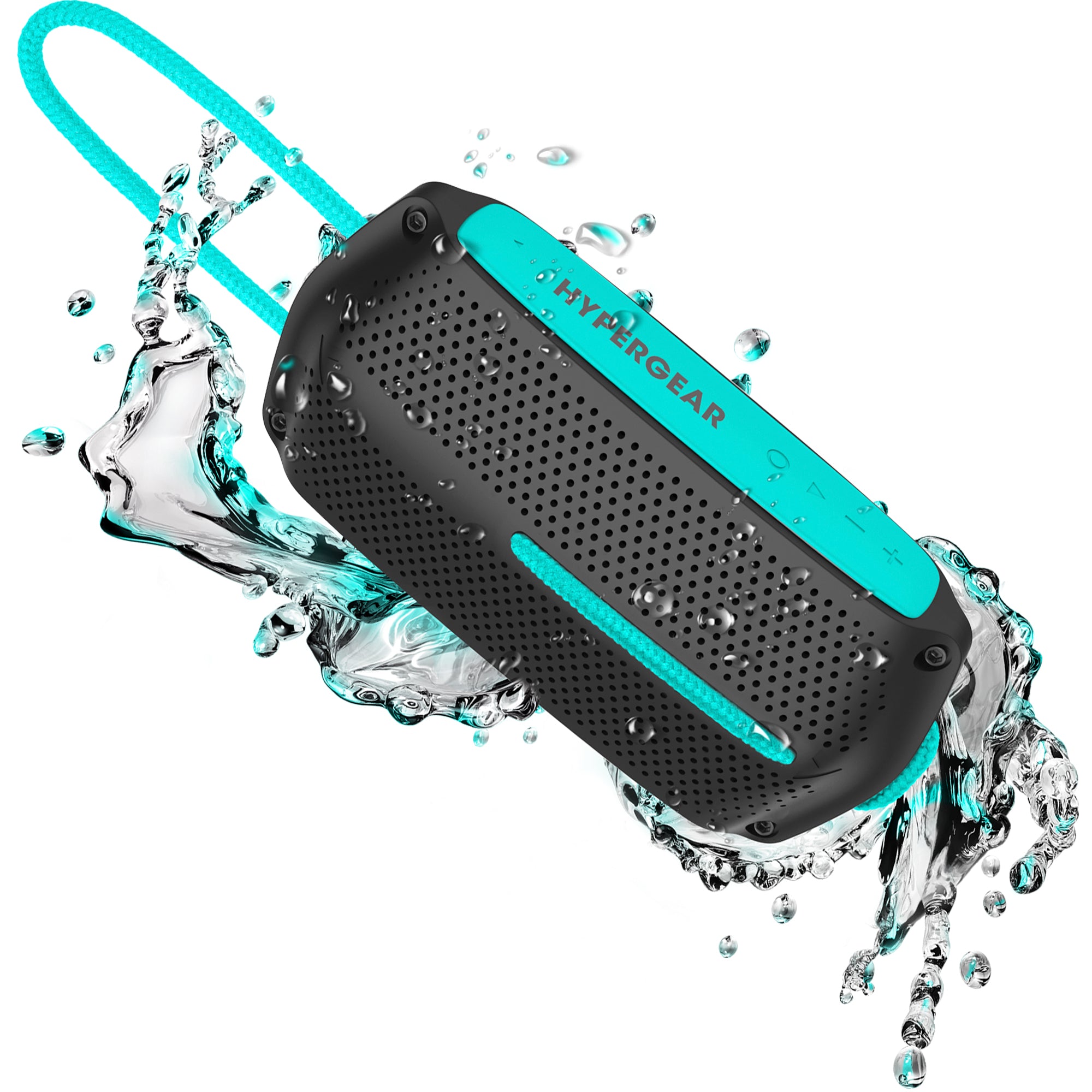 HyperGear Wave Water Resistant Wireless Speaker in a vibrant color, showcasing its compact design and waterproof features, ideal for outdoor adventures.