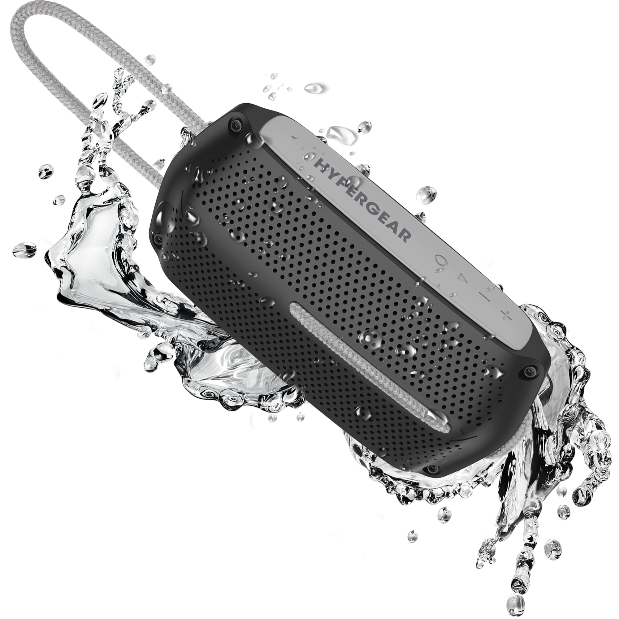 HyperGear Wave Water Resistant Wireless Speaker in a vibrant color, showcasing its compact design and waterproof features, ideal for outdoor adventures.